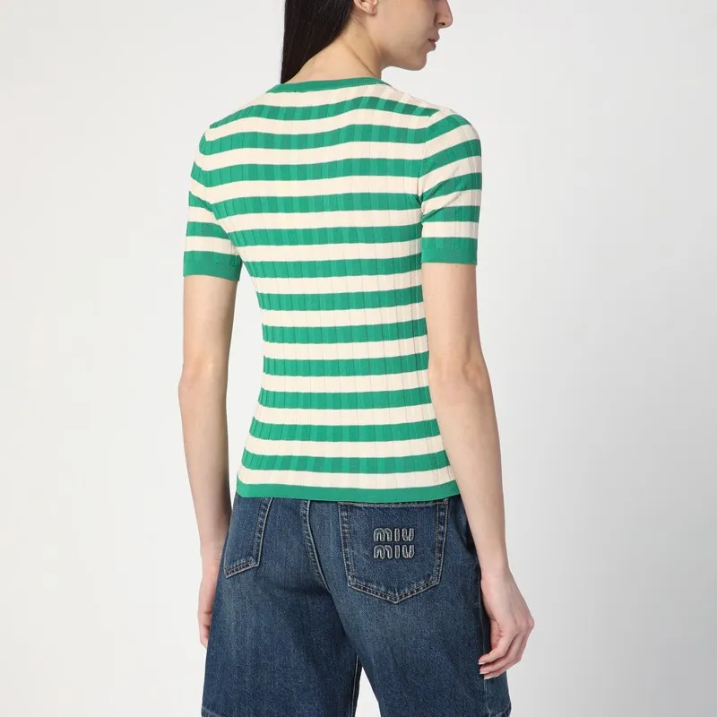 Striped Ribbed T-Shirt