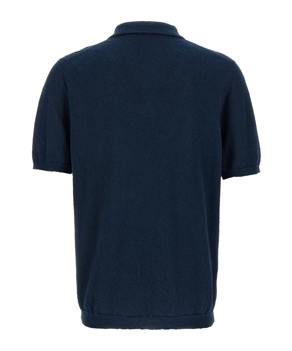 Textured Knit Polo Shirt