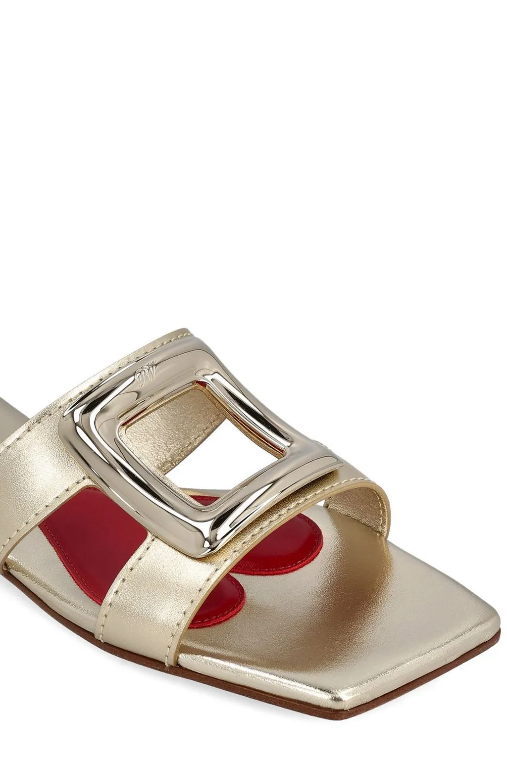 Buckle Detailed Square-Toe Sandals