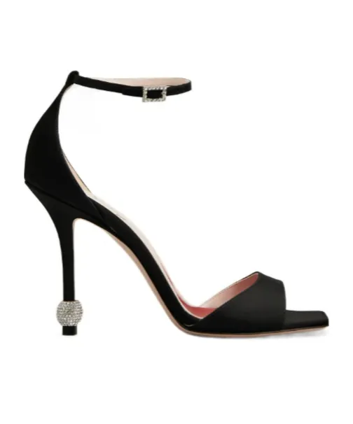 Embellished Satin Heel Sandals