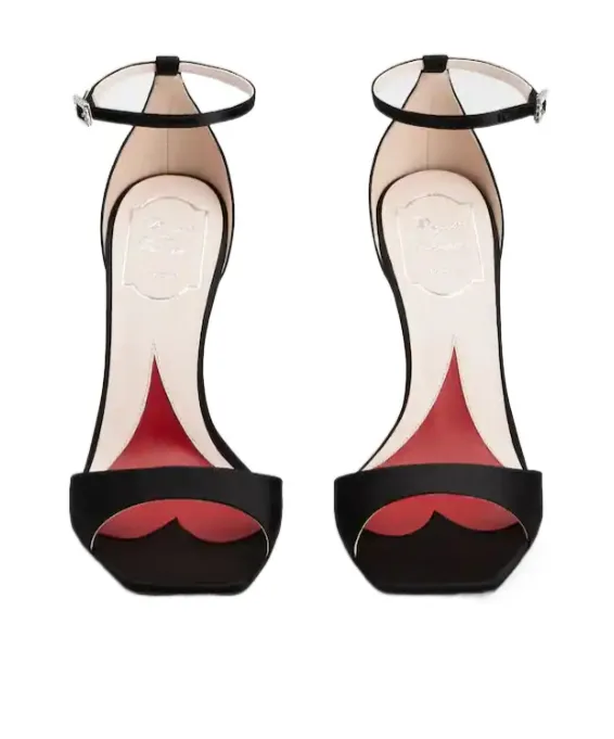 Embellished Satin Heel Sandals