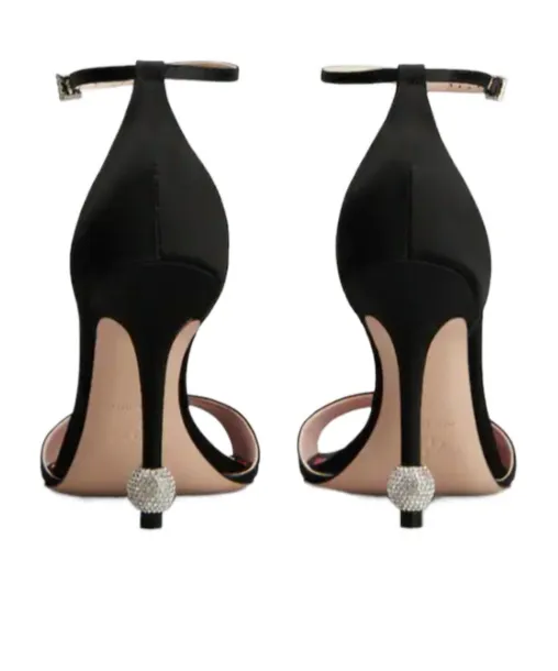 Embellished Satin Heel Sandals