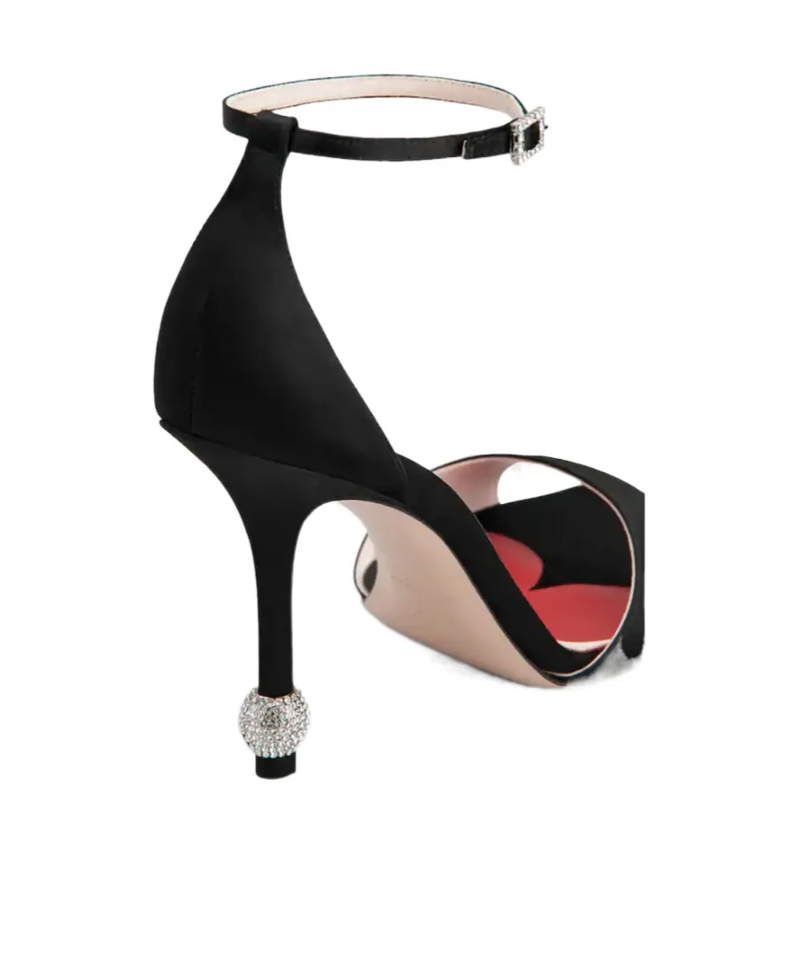 Embellished Satin Heel Sandals