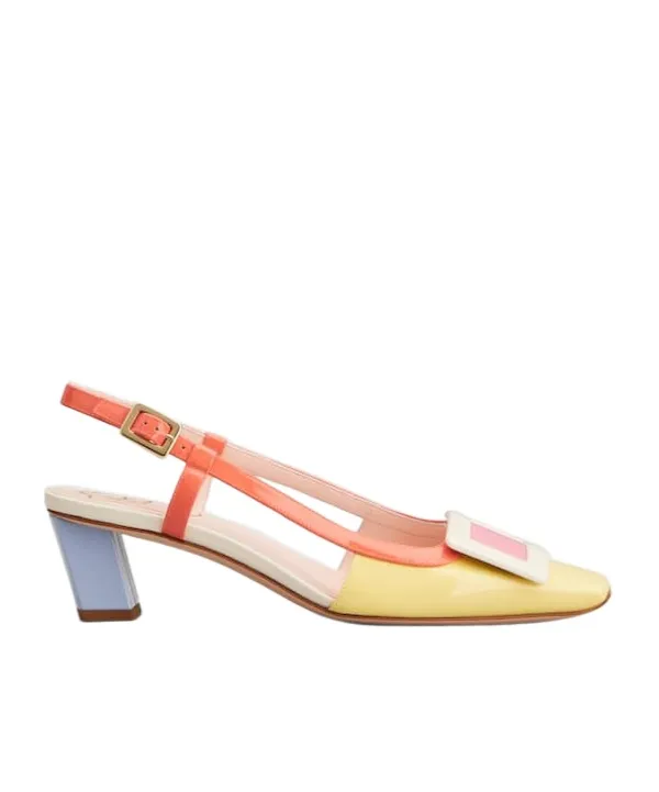 Covered Buckle Slingback Pumps