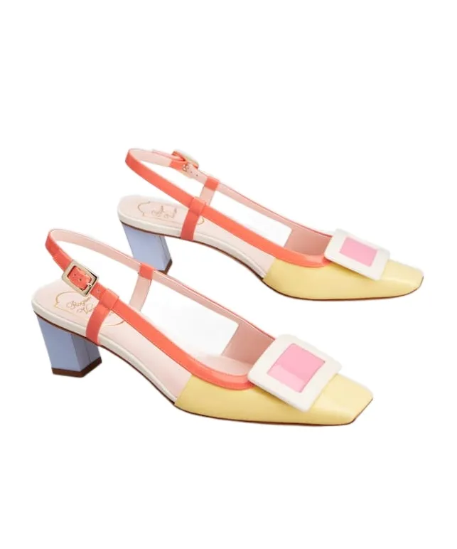 Covered Buckle Slingback Pumps