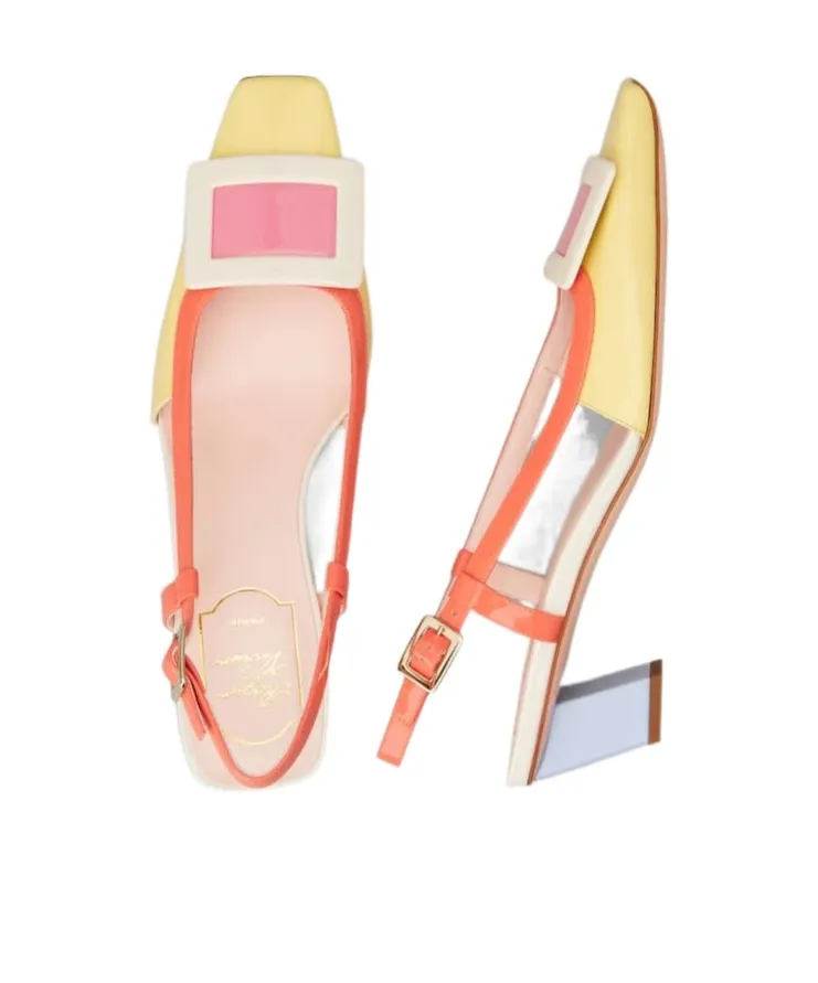 Covered Buckle Slingback Pumps