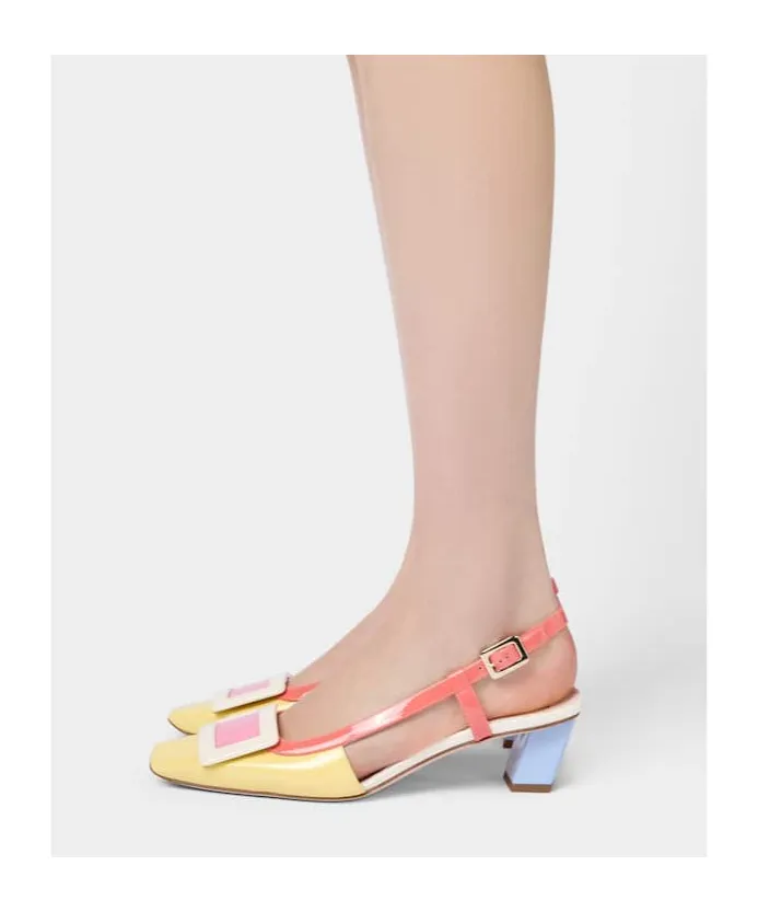 Covered Buckle Slingback Pumps