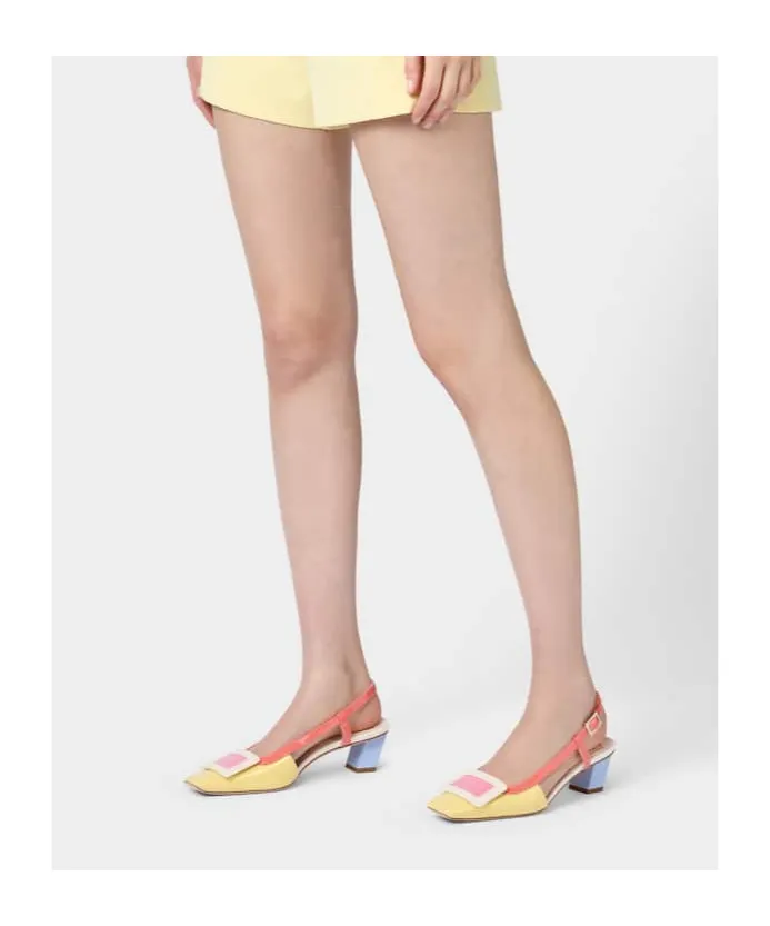 Covered Buckle Slingback Pumps