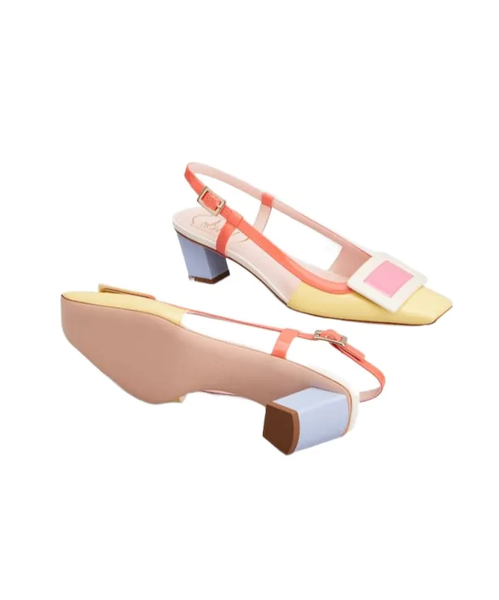 Covered Buckle Slingback Pumps