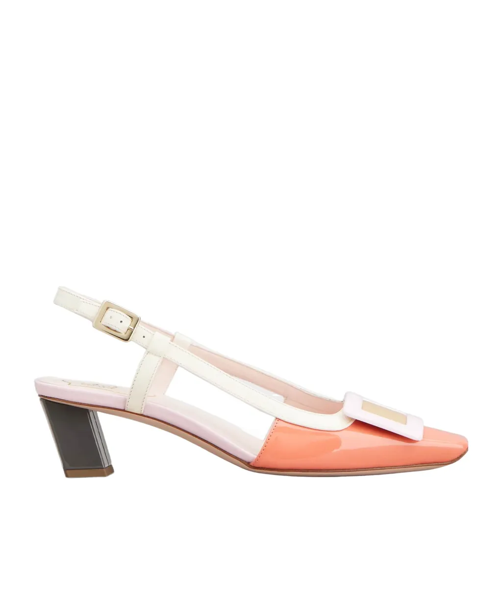 Covered Buckle Slingback Pumps