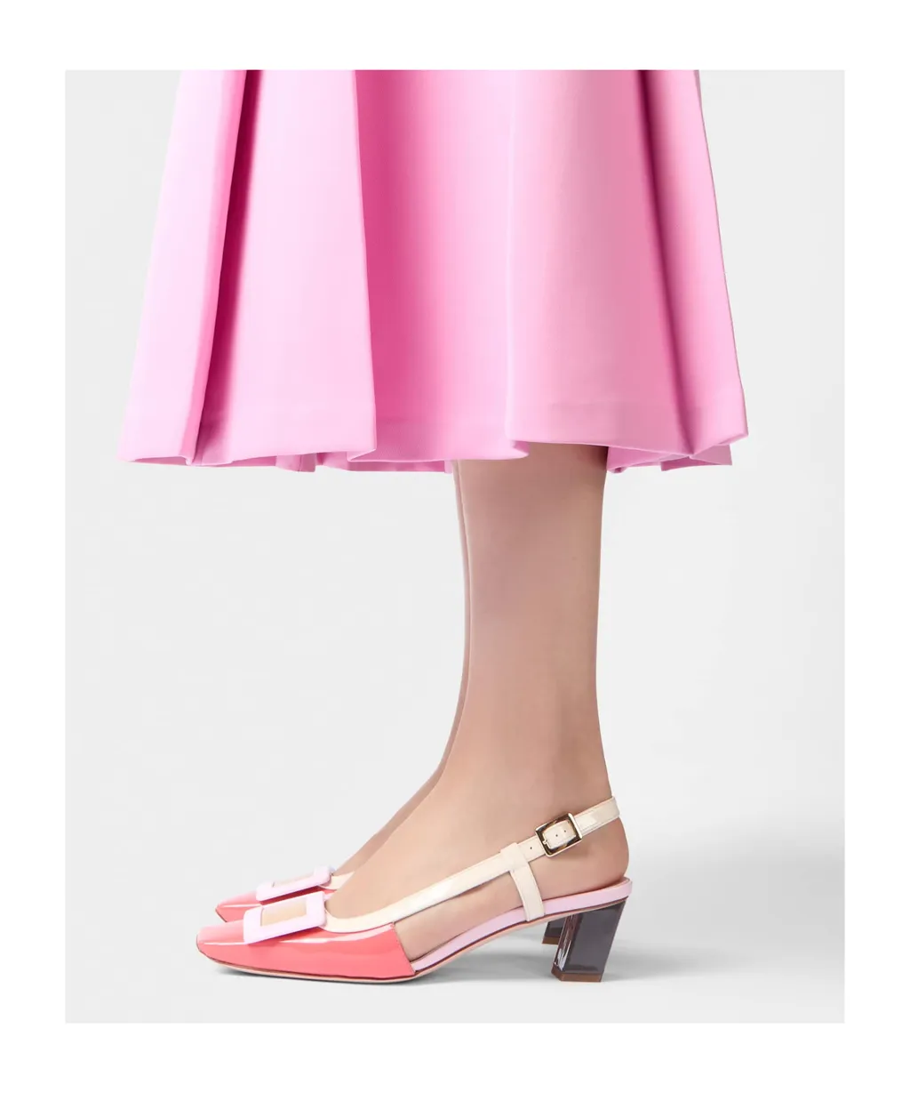 Covered Buckle Slingback Pumps