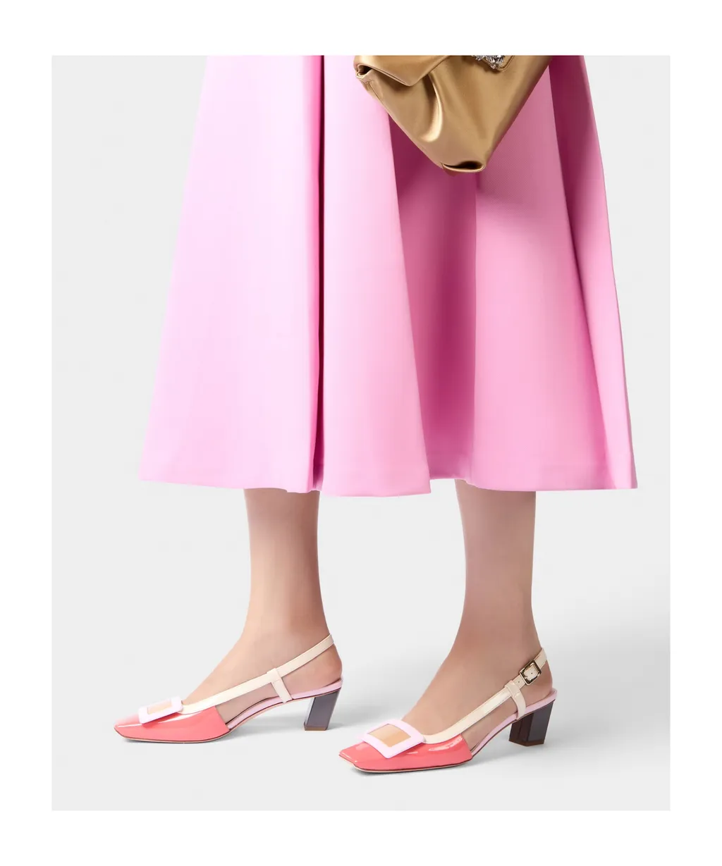 Covered Buckle Slingback Pumps