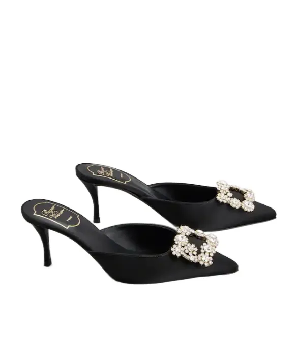 Buckle Embellished Slip-On Mules