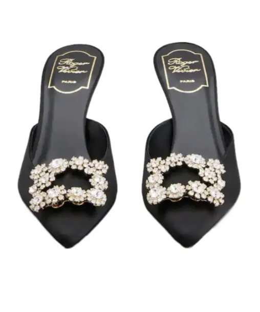 Buckle Embellished Slip-On Mules