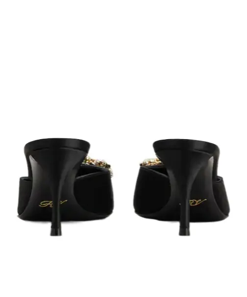 Buckle Embellished Slip-On Mules