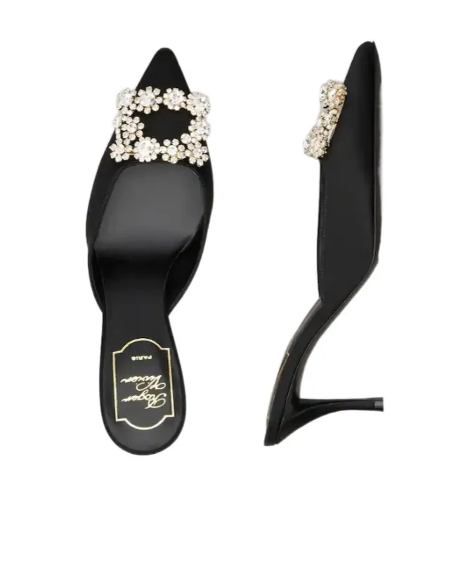 Buckle Embellished Slip-On Mules