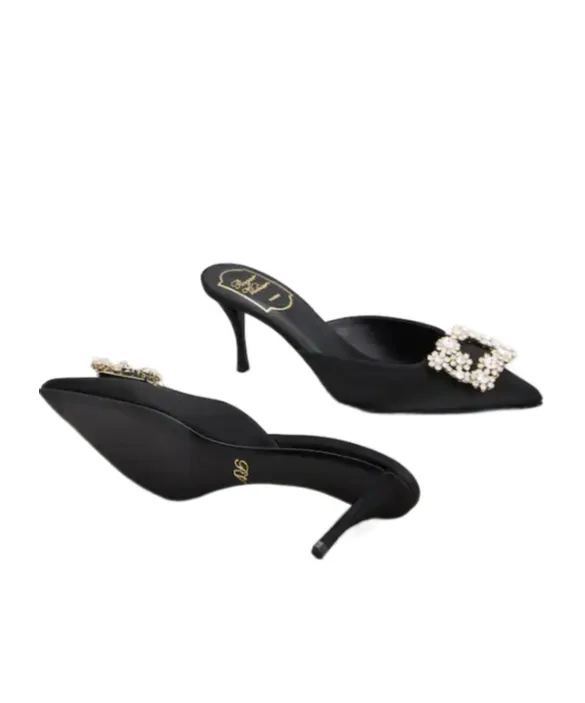 Buckle Embellished Slip-On Mules
