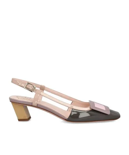 Covered Buckle Slingback Pumps
