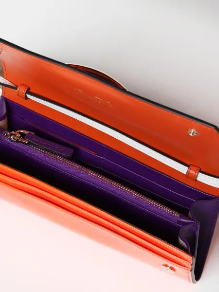 Belle Vivier Metal Buckle Wallet In Patent Leather