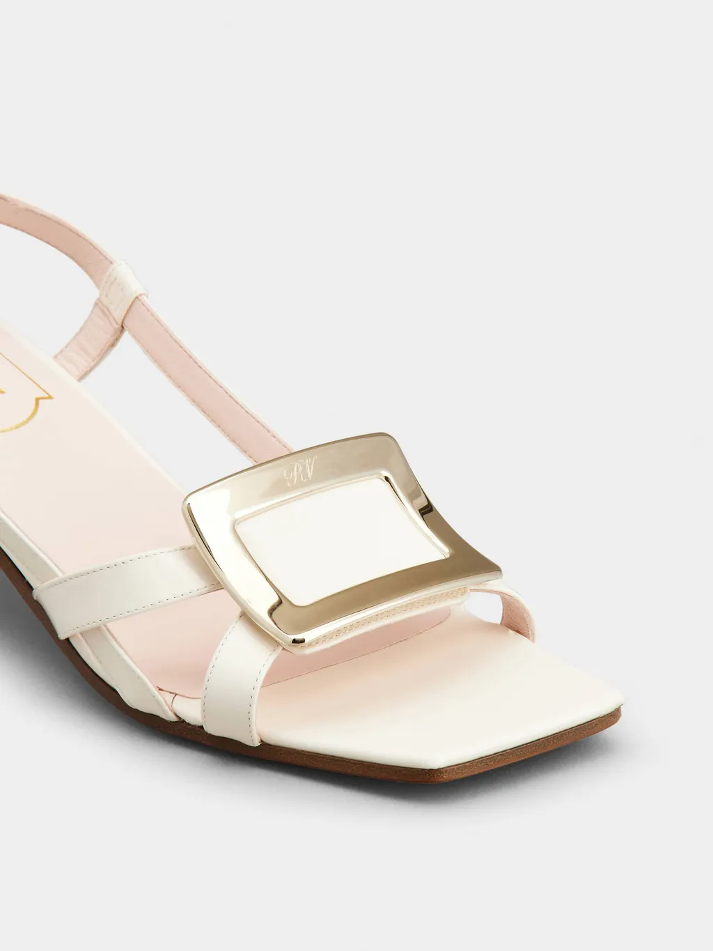 Belle Vivier Metal Buckle Sandals In Patent Leather