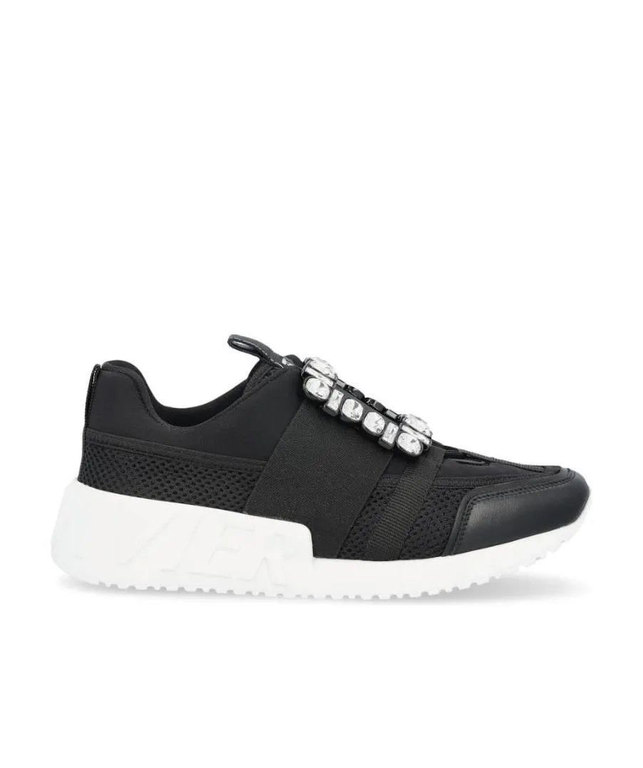 Viv' Go Rhinestone Buckle Sneakers In Technical Fabrics