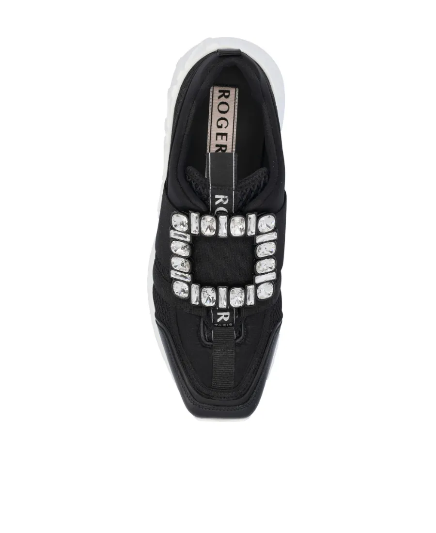 Viv' Go Rhinestone Buckle Sneakers In Technical Fabrics