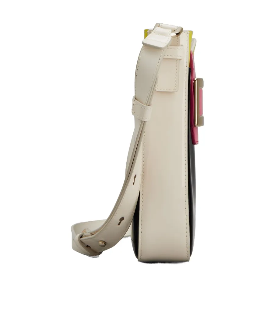 Logo Engraved Color Blocked Crossbody Bag
