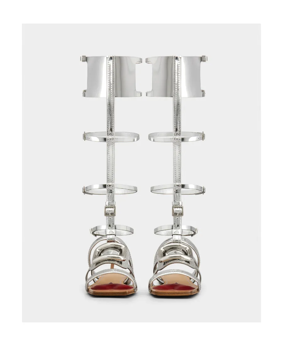 Metal Buckle Leather Sandals