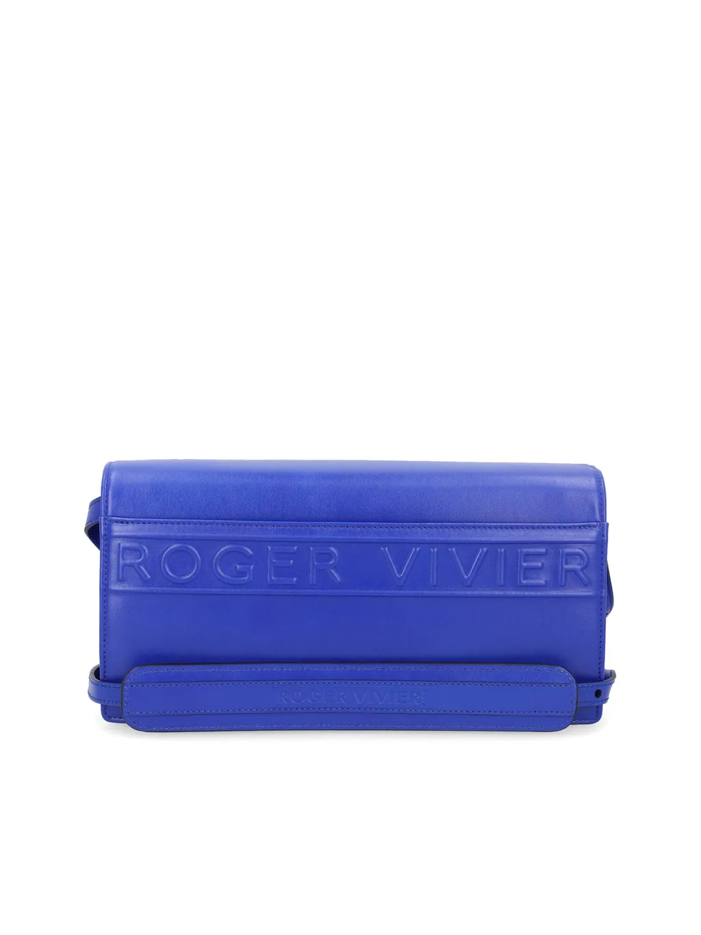 Embossed-Logo Leather Shoulder Bag