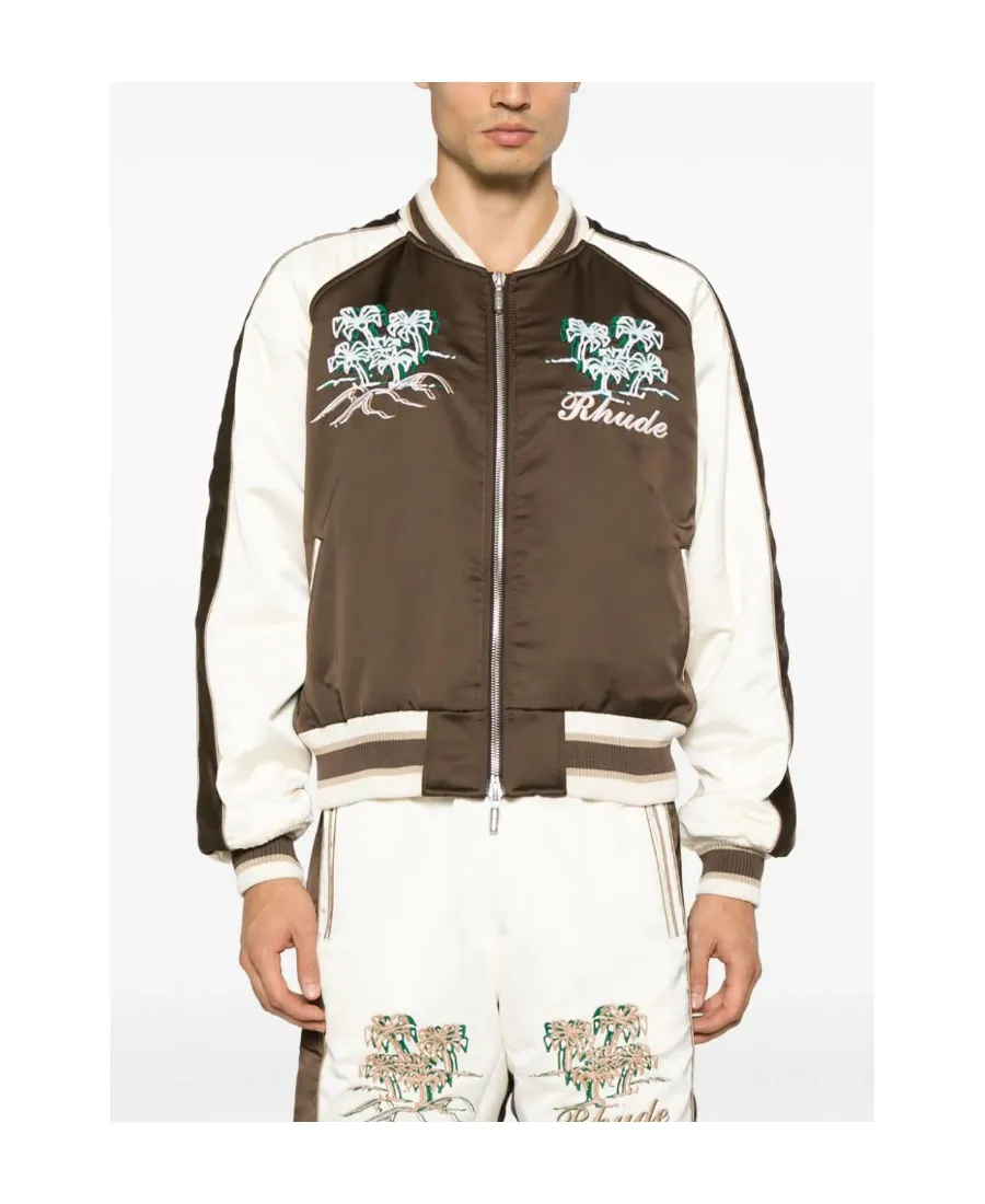 Crepe Satin Souvenir Bomber