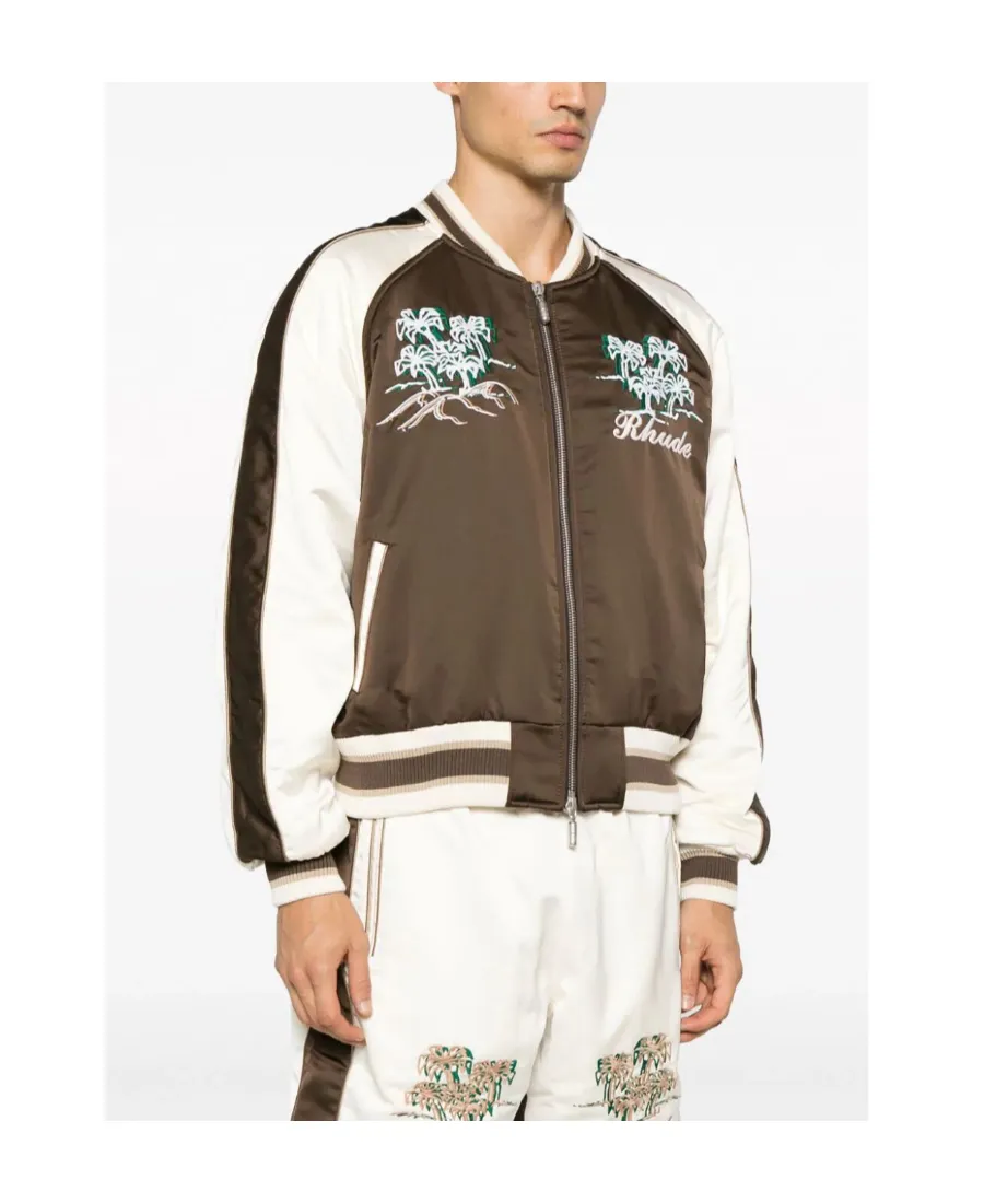 Crepe Satin Souvenir Bomber