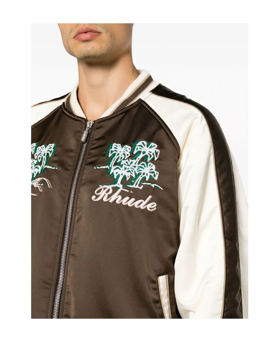 Crepe Satin Souvenir Bomber