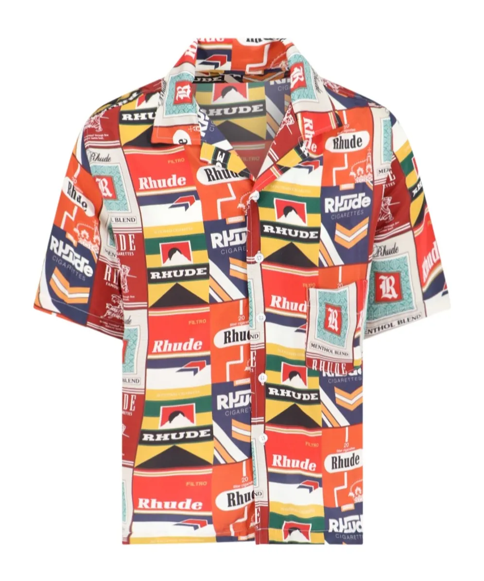 Cigarette Printed Short-Sleeved Shirt
