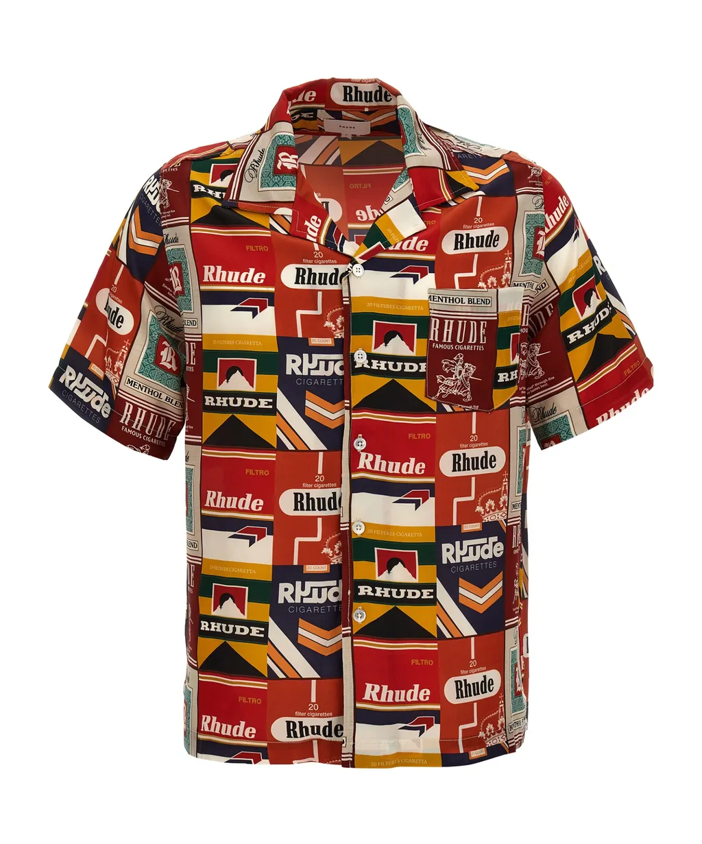 Cigarette Printed Short-Sleeved Shirt