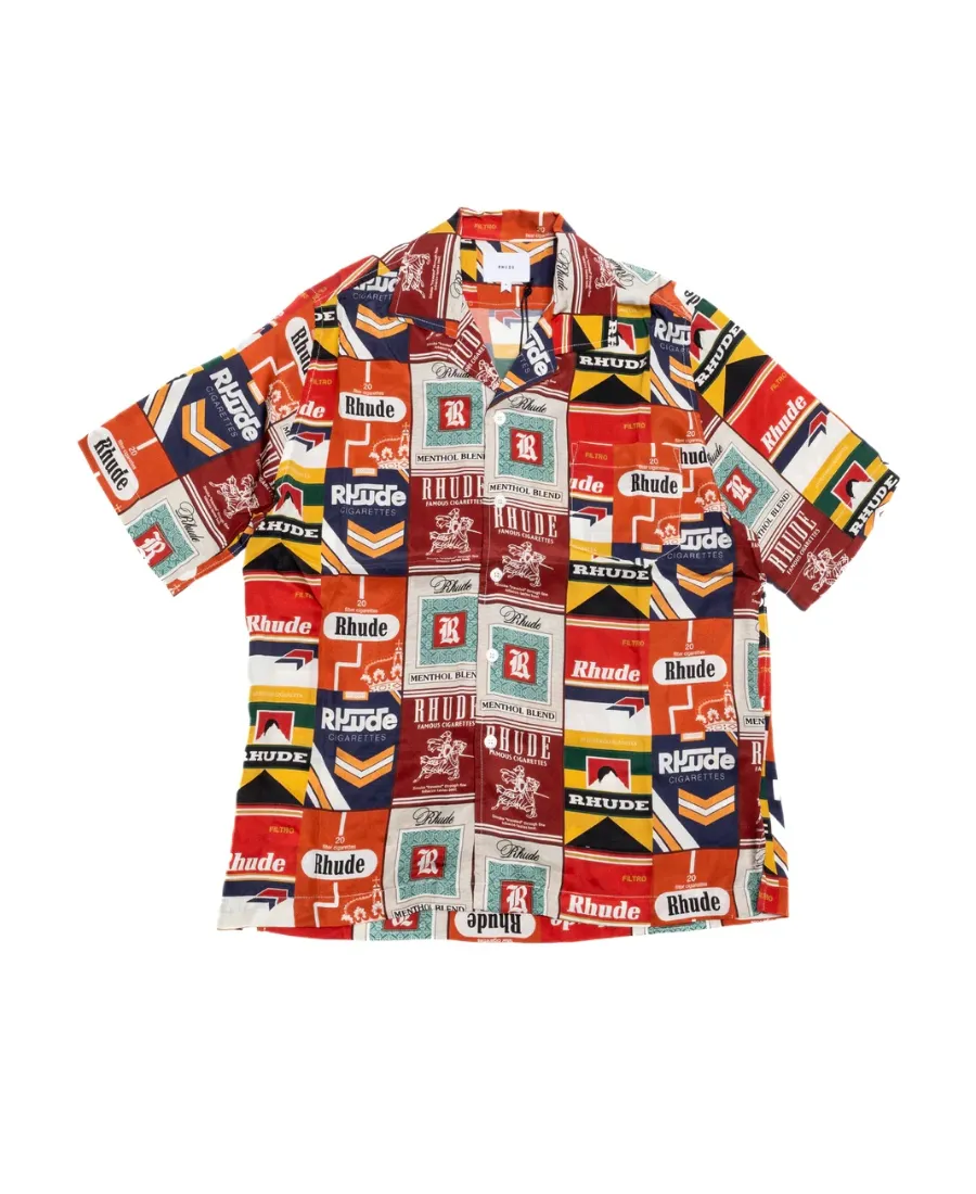 Cigarette Printed Short-Sleeved Shirt