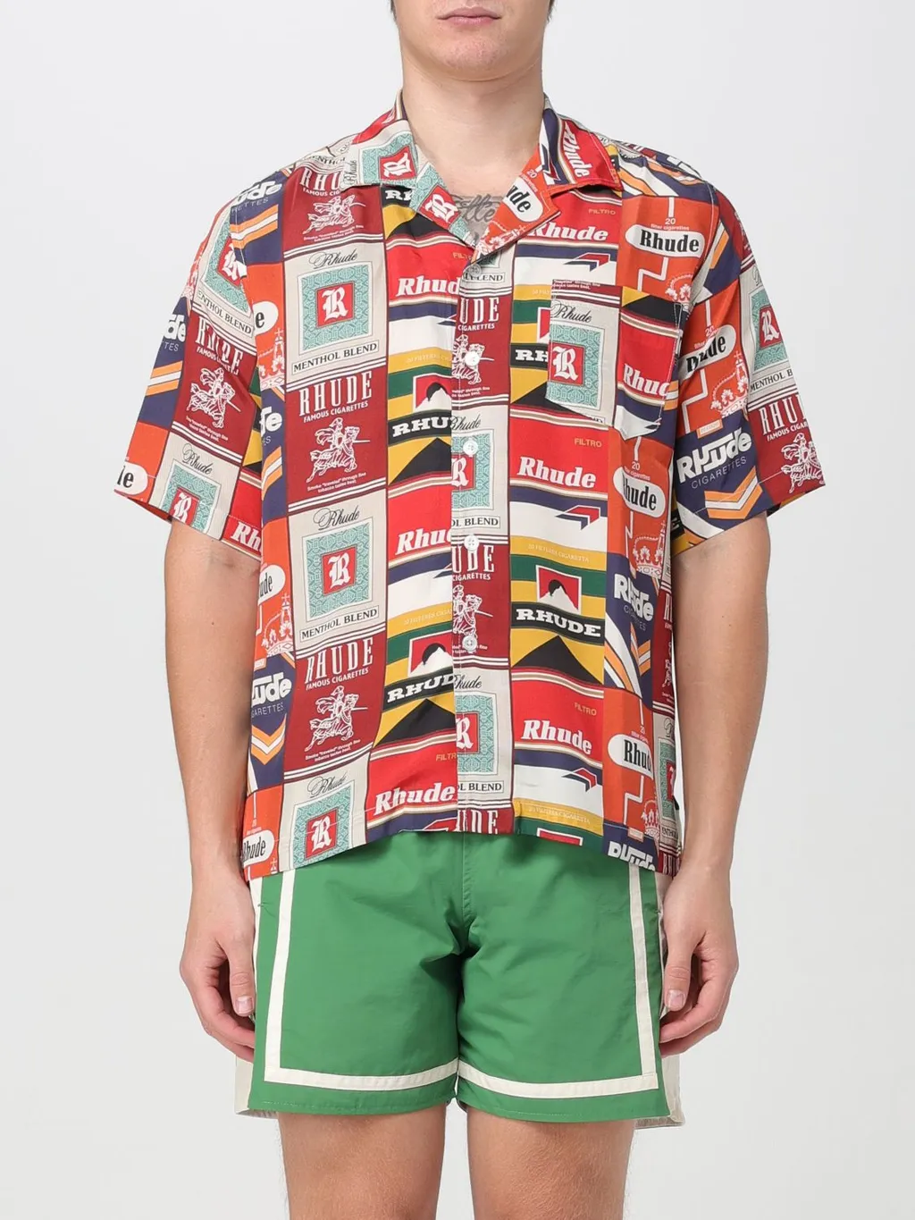 Cigarette Printed Short-Sleeved Shirt