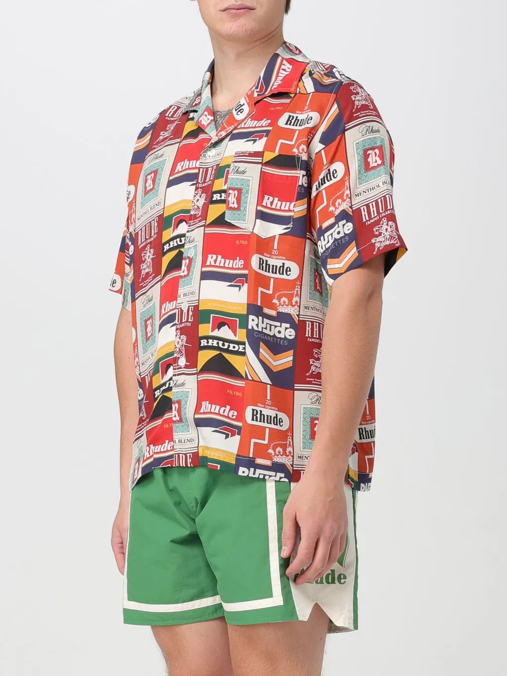 Cigarette Printed Short-Sleeved Shirt