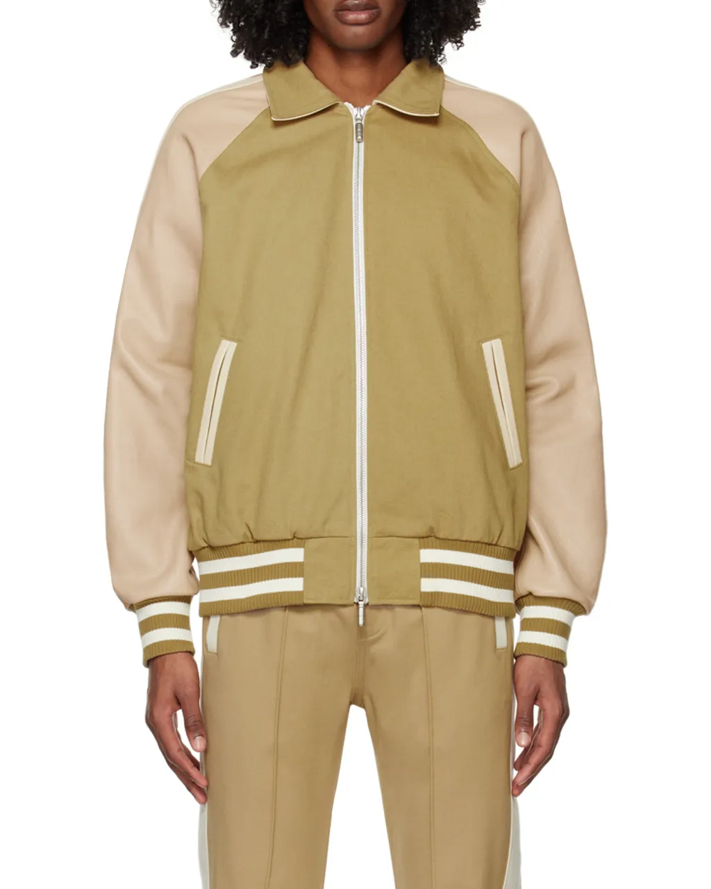 Logo Patch Twill Bomber Jacket