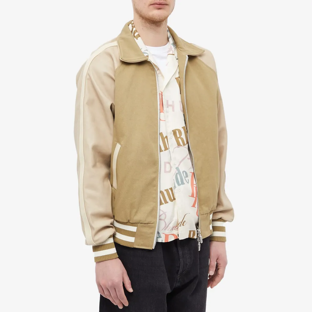Logo Patch Twill Bomber Jacket