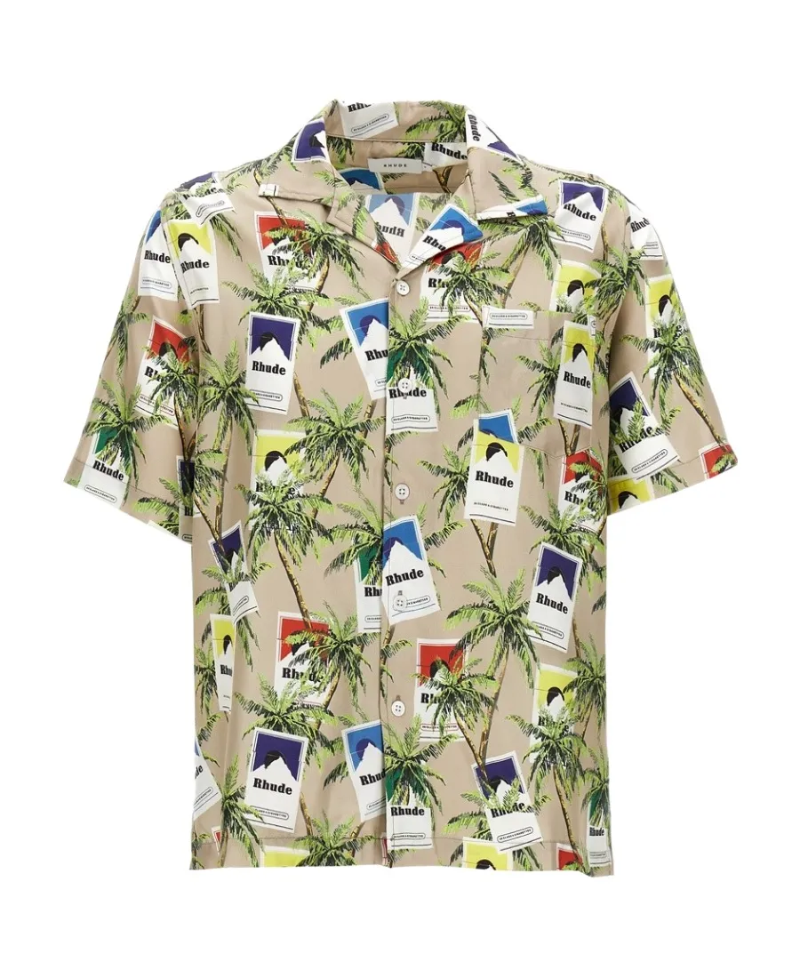 Cigarette-Printed Short-Sleeved Shirt