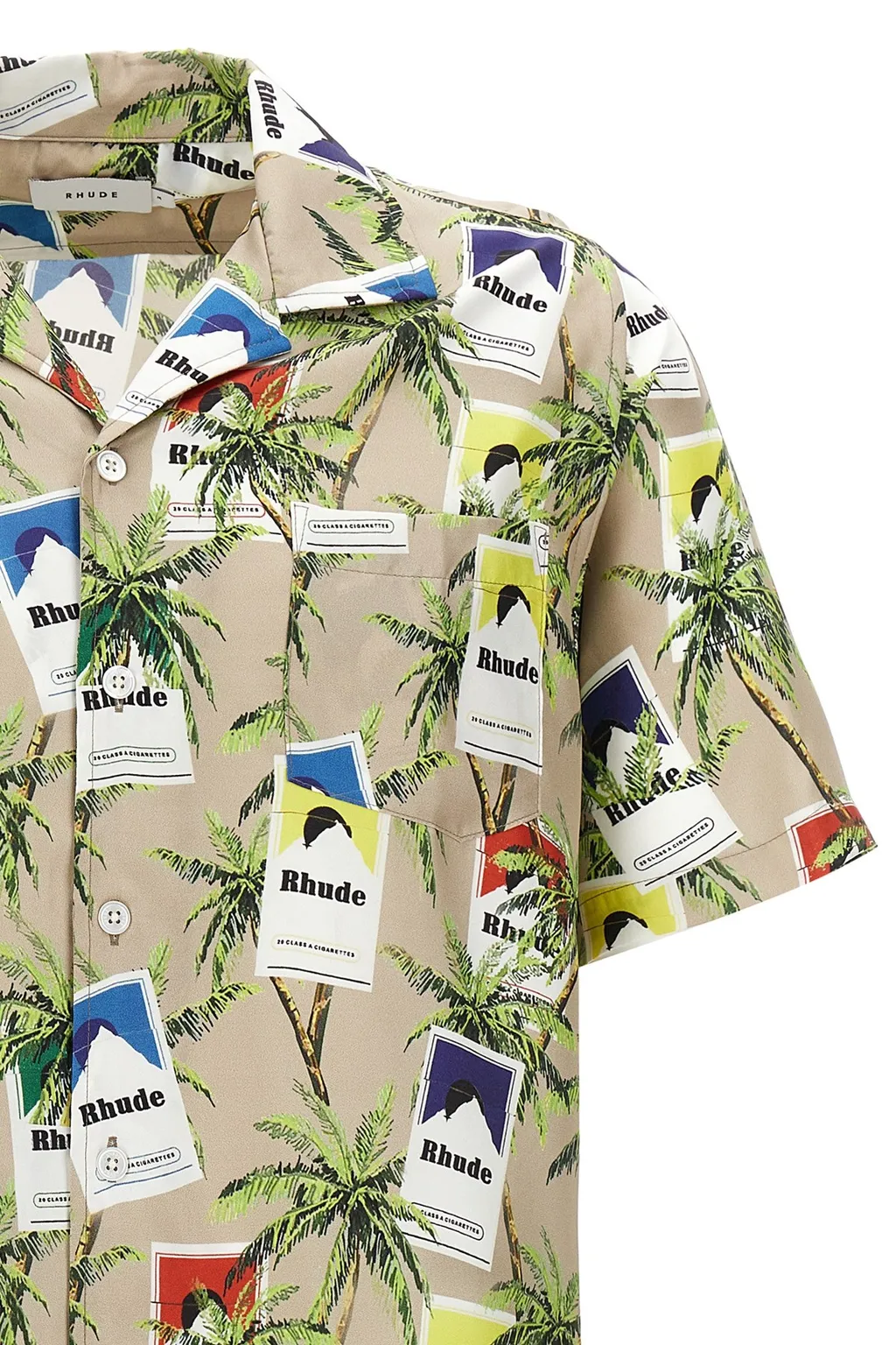 Cigarette-Printed Short-Sleeved Shirt