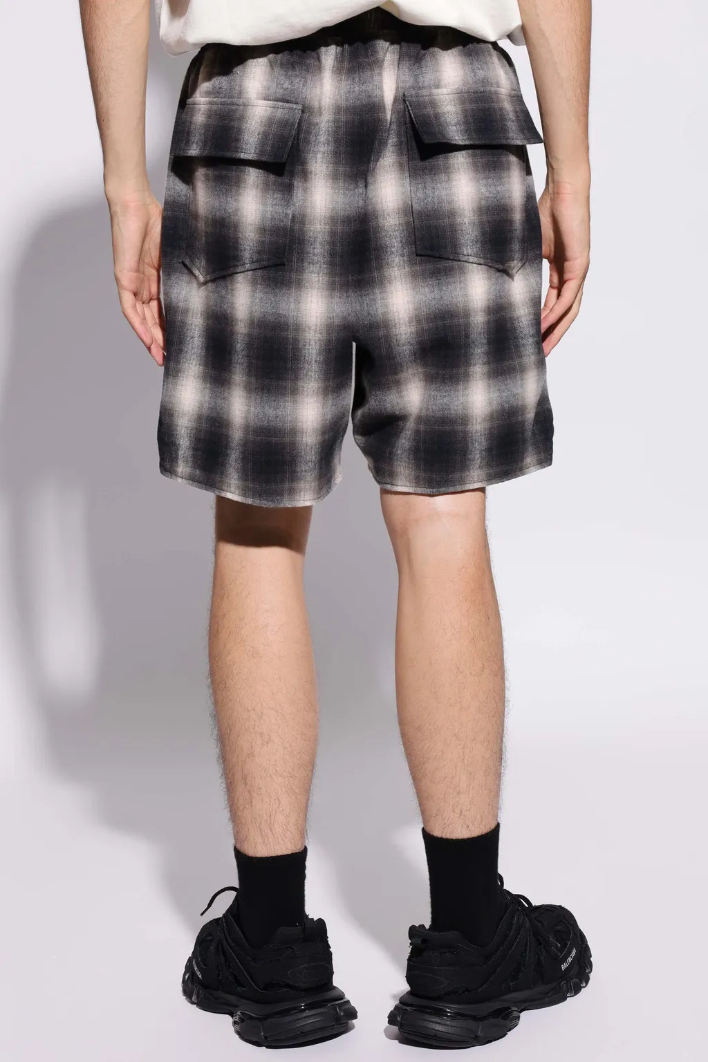Plaid Logo Drawstring Shorts