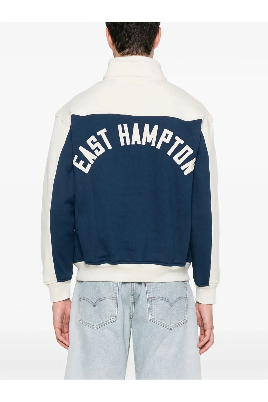 Contrast Quarter-Zip Varsity Sweatshirt