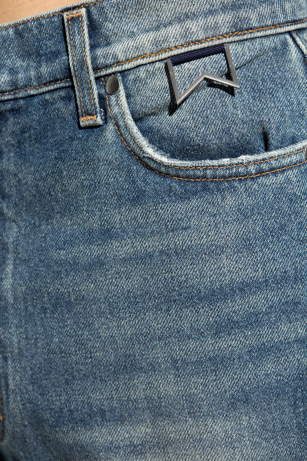 Mid Rise Boxer Distressed Jeans