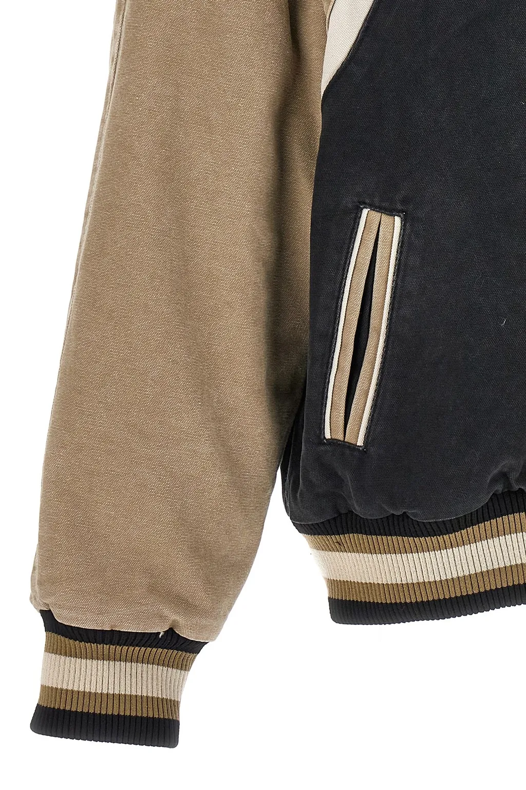 Washed Logo Embroidered Varsity Jacket