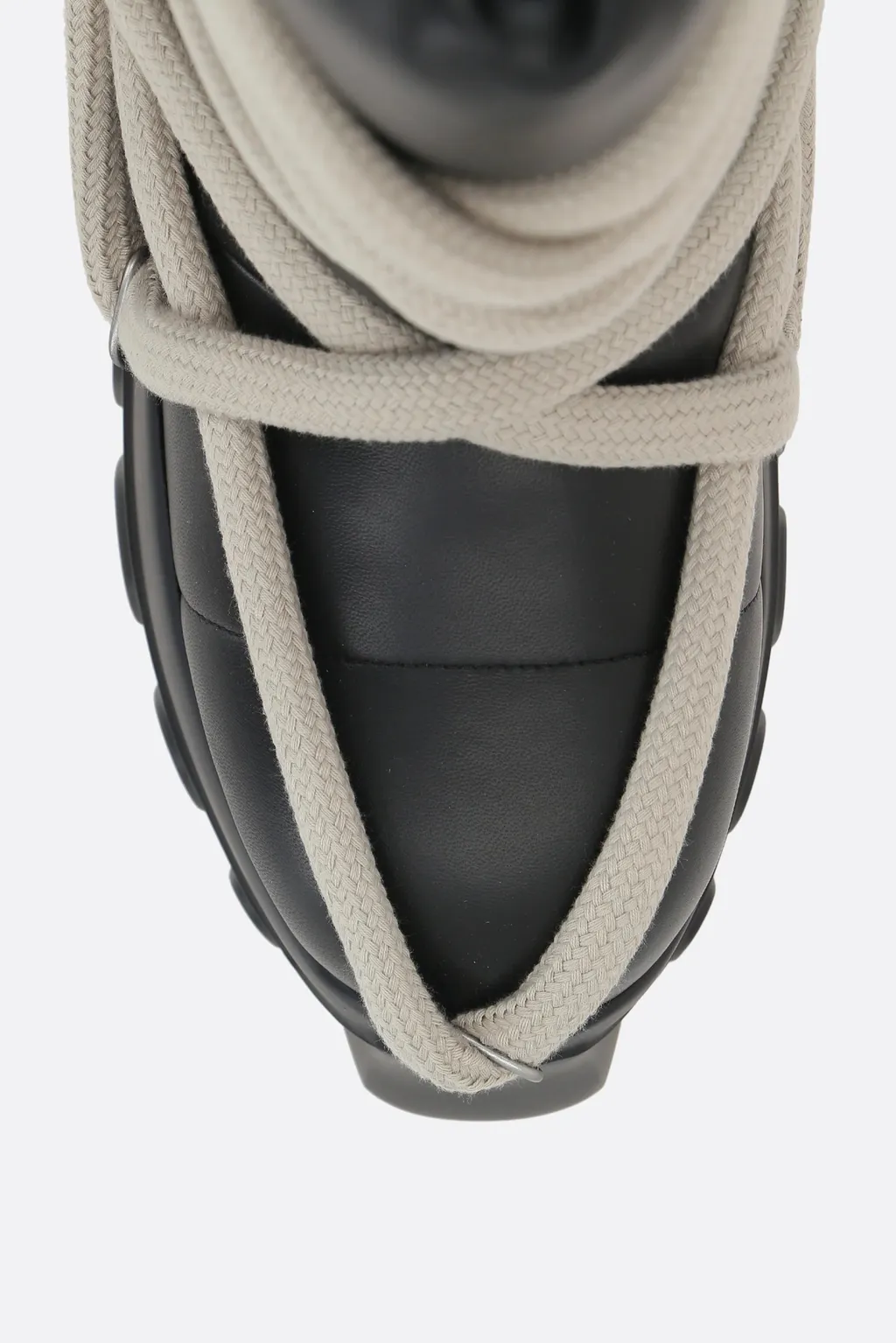 Quilted Padded Leather Lace-Up Boots