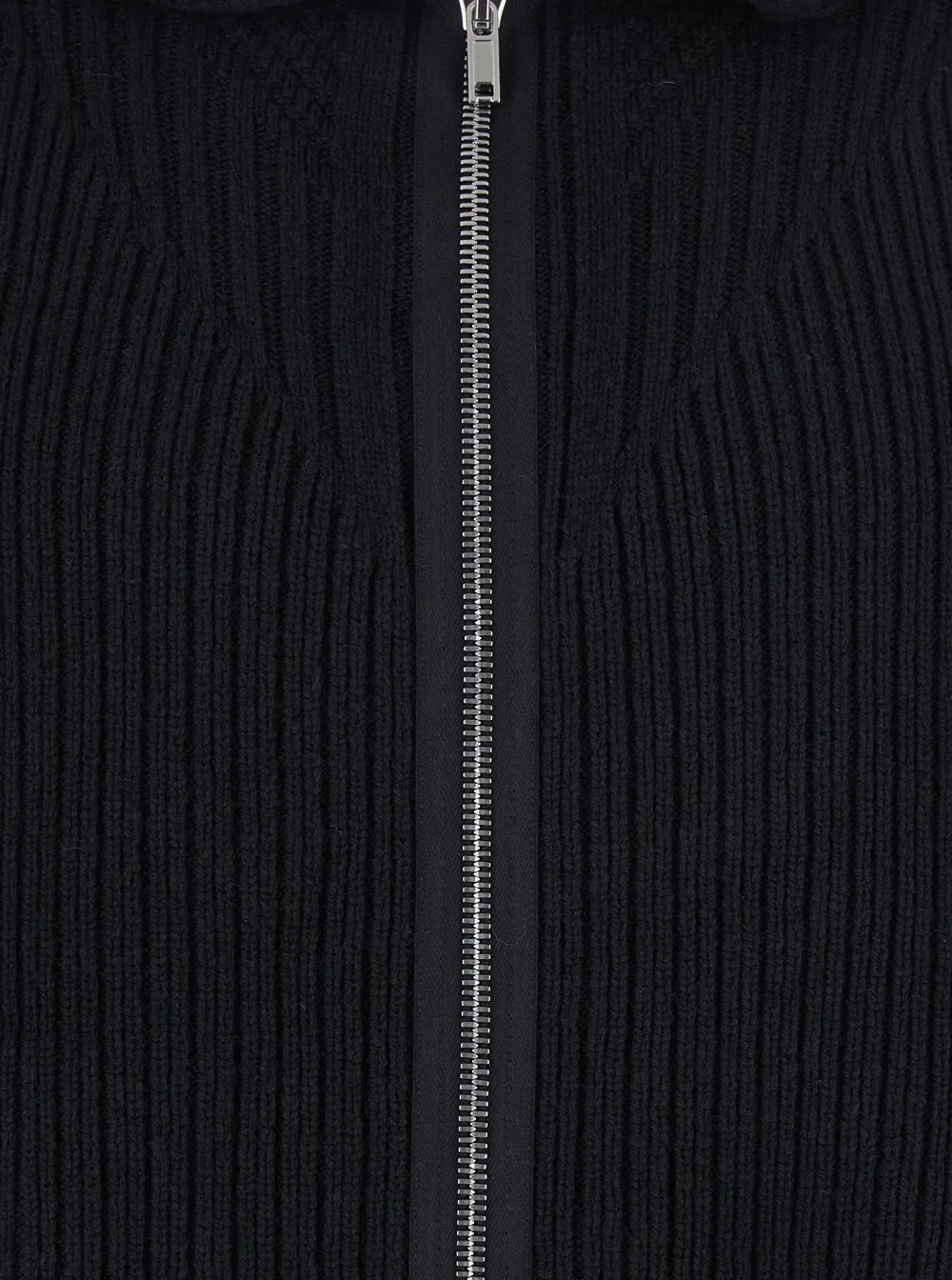 Rick Owens Concordians Zipped Hoodie In Black Heavy Wool Knit