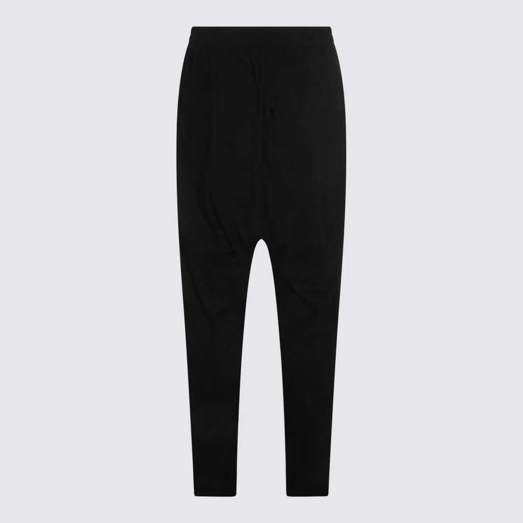 Rick Owens Concordians Drawstring Long In Black Wool Flannel
