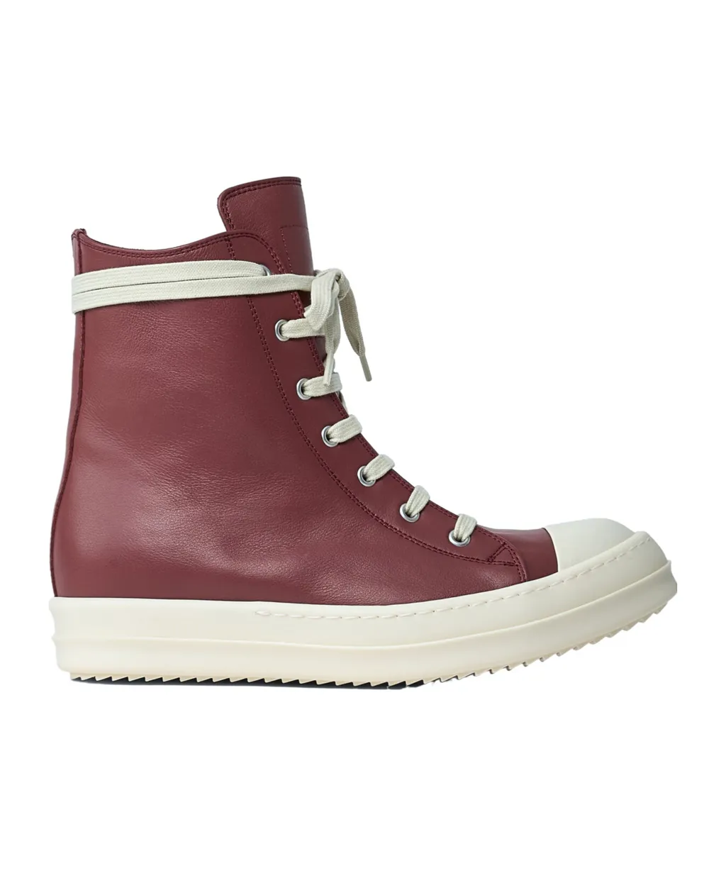 Lace-Up High-Top Leather Sneakers