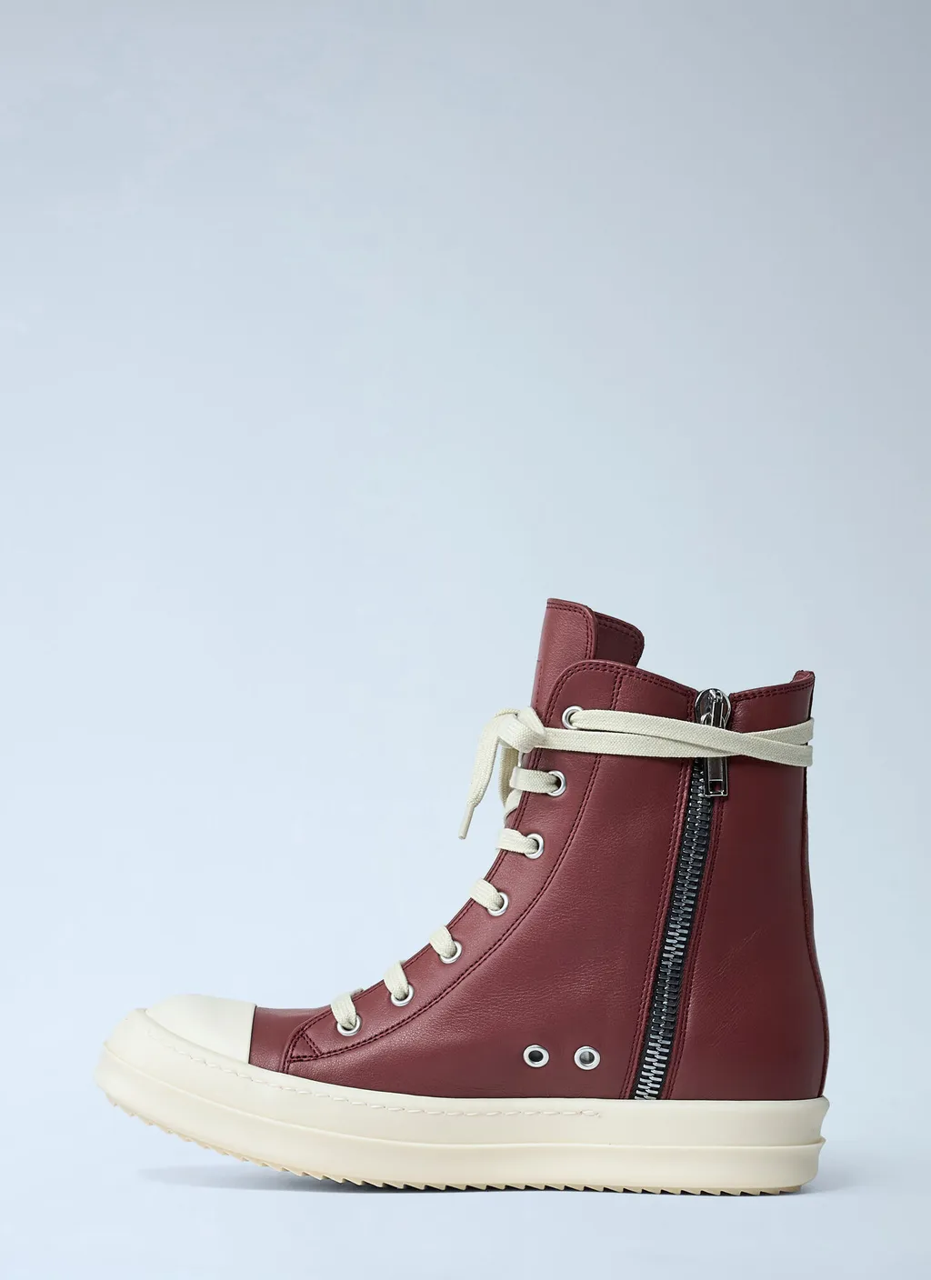 Lace-Up High-Top Leather Sneakers